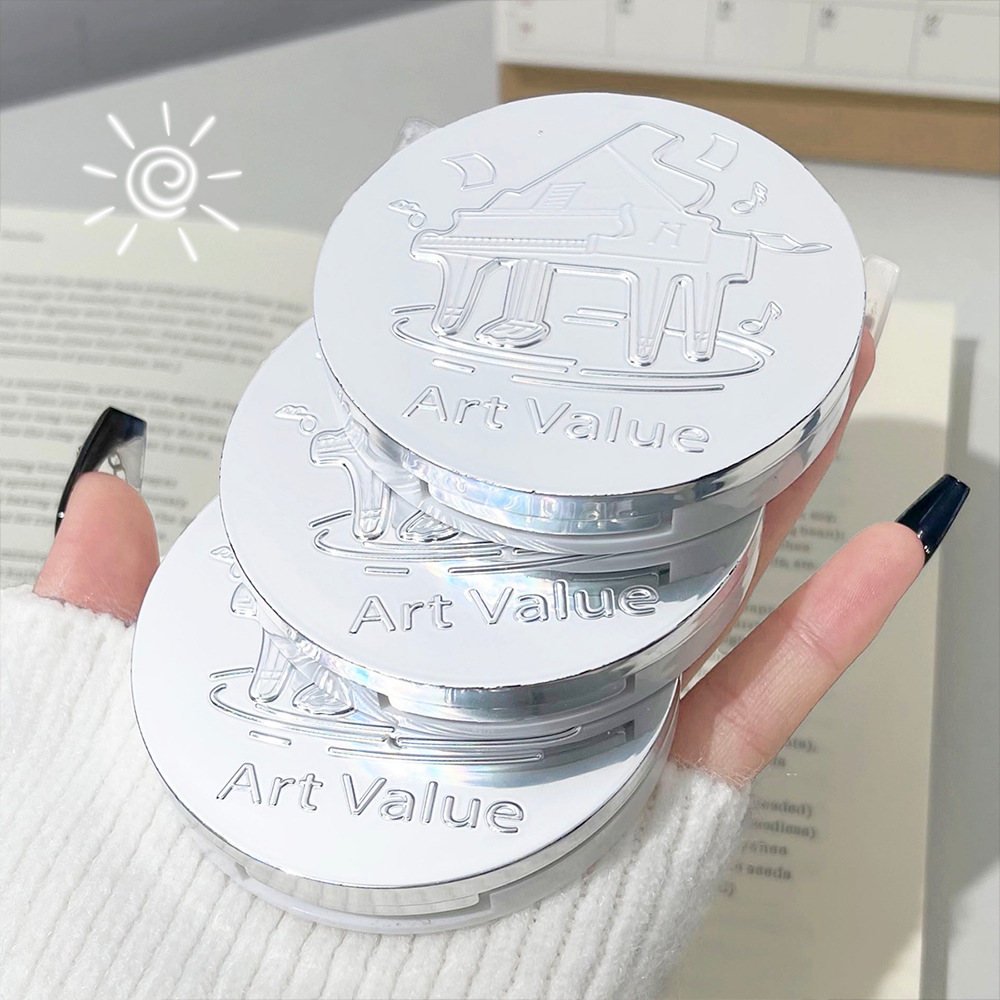 Art Value Piano Powder Compact with matte and glossy makeup effect, setting powder, smooth skin, natural girl, Douyin Live broadcast Application Scenario