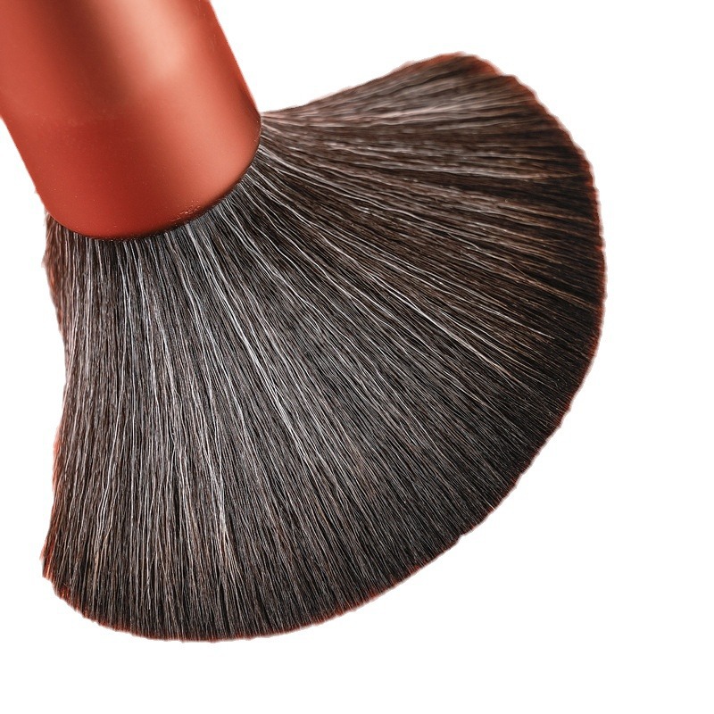 New 6-piece natural wood-colored velvet bag, large brush, soft bristle eyeshadow brush, powder brush, foundation brush, complete set of makeup brushes Item Picture