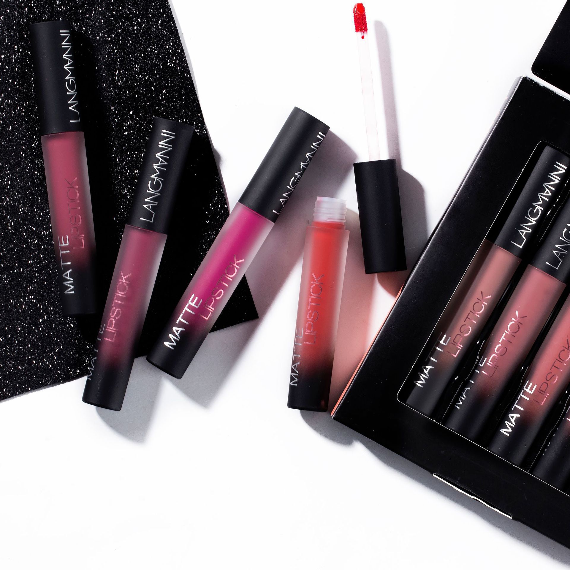 Langmanni Non-stick Cup matte Lip Gloss Set Liquid lipstick details Picture