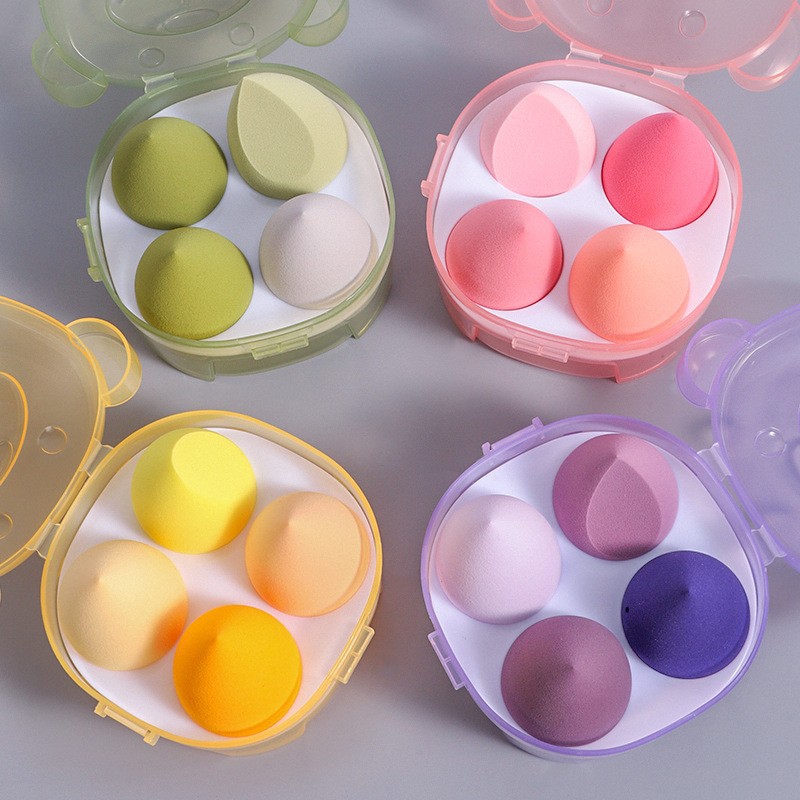 The new Bear storage box beauty egg is super soft and won't absorb powder. It's a dry and wet dual-purpose makeup egg and a special powder puff for foundation Specification drawing