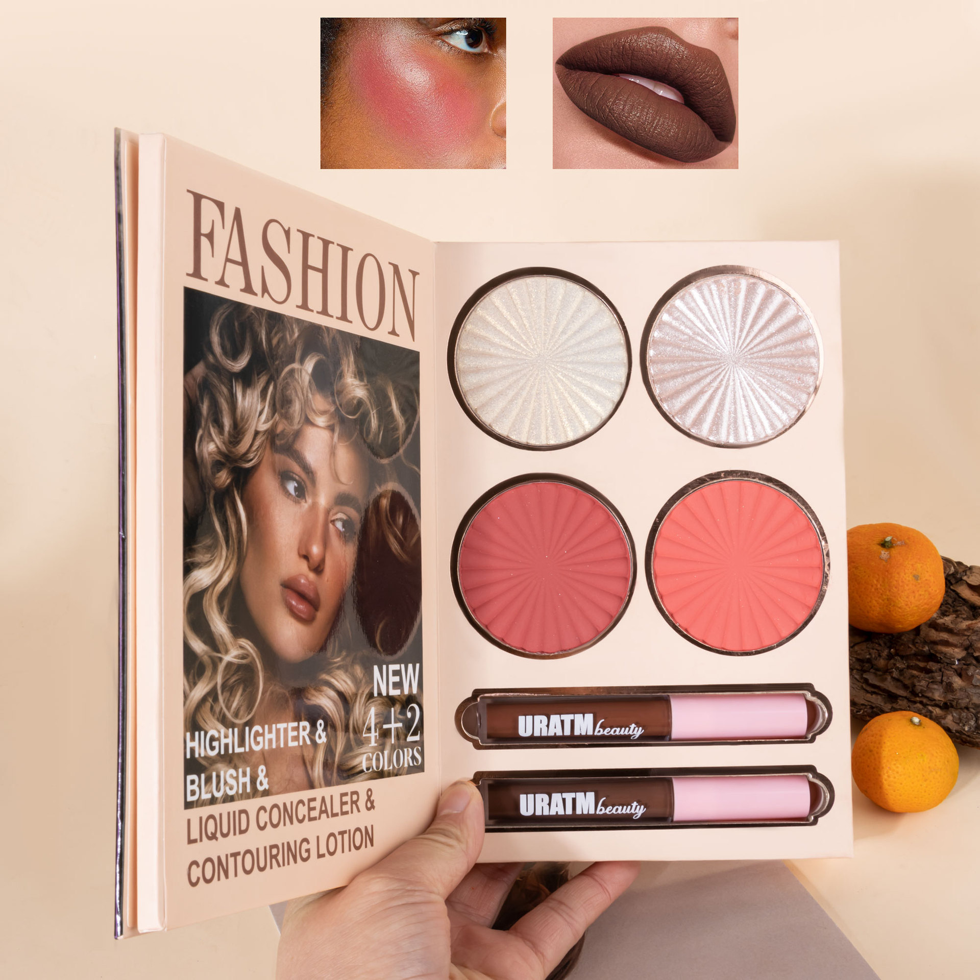 A 30-color cross-border bestseller, 2-page book eyeshadow palette, matte pearlescent blush, high-gloss lip gloss, all-in-one makeup full figure