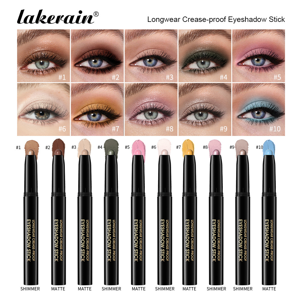 lakerain Cream Eyeshadow stick, matte pearlescent gradient Eyeshadow, Lazy Eyeshadow pen full figure