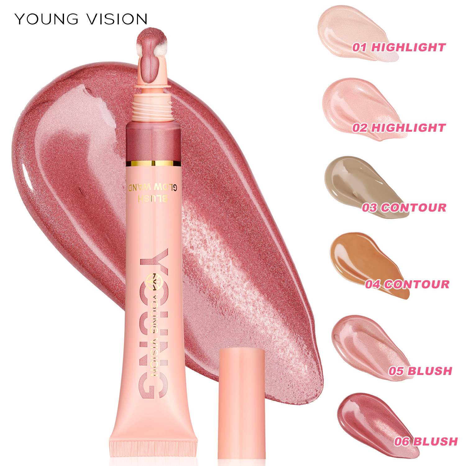 YOUNG VISION liquid cushion Contouring Blush Highlighter Stick Pearlescent Fine blush liquid is easy to operate and carry Item Picture