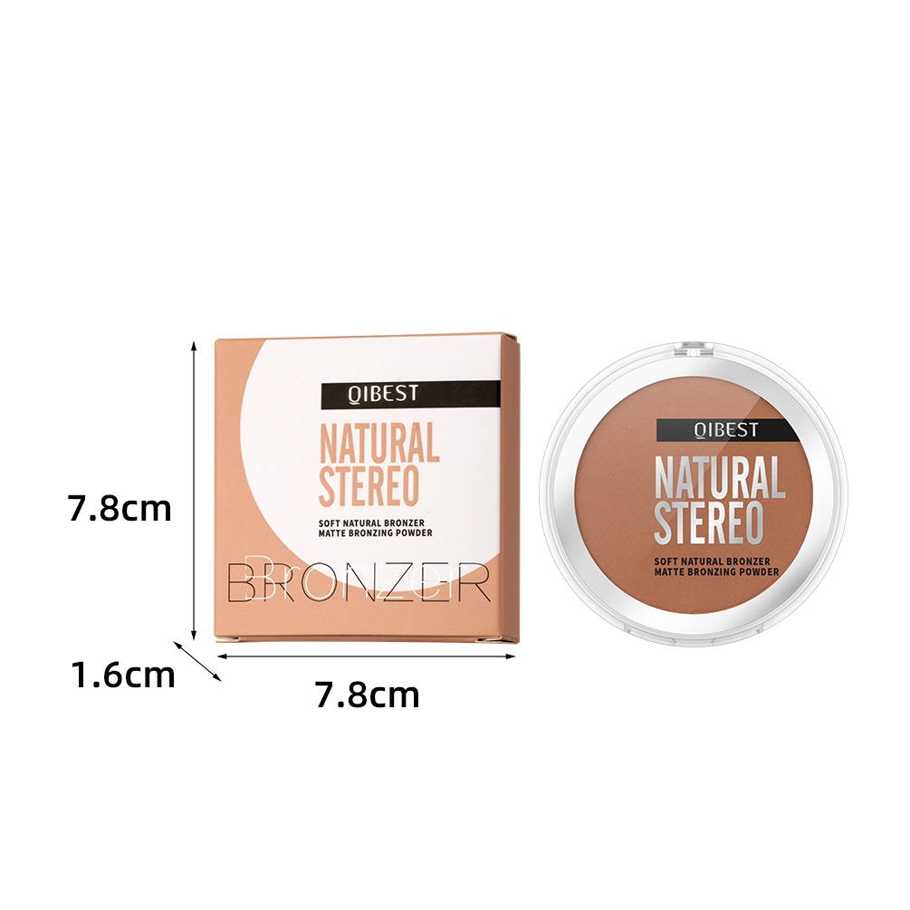 QIBEST cross-border matte contouring powder is not easy to smudge, contour contour powder, shadow and nose shadow powder, facial makeup Item Picture