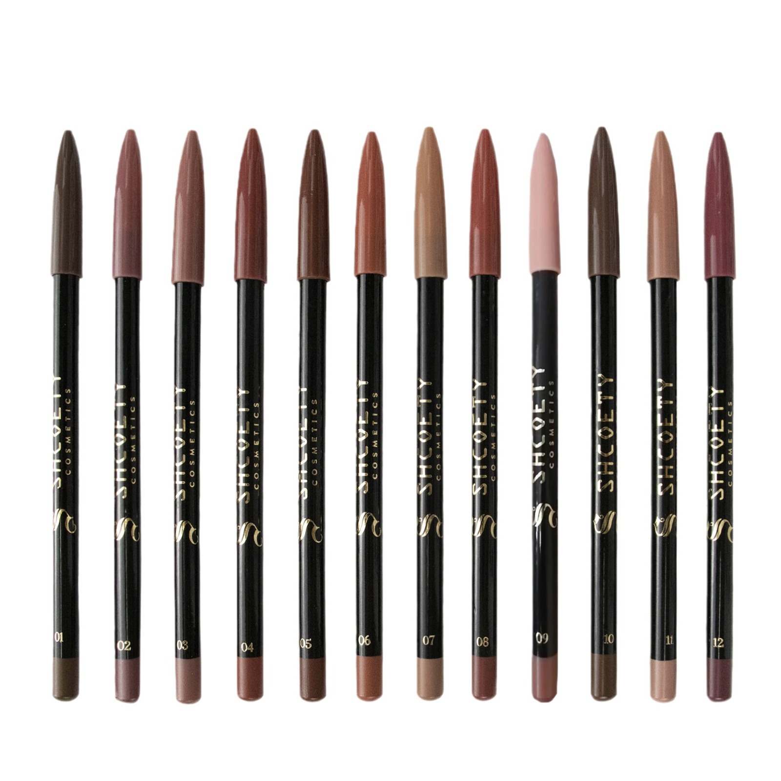SHCOETY Cross-border 12-color matte Lip liner Pen Set Nude Lipstick Long-lasting and non-fading Outlining Lip liner makeup Item Picture