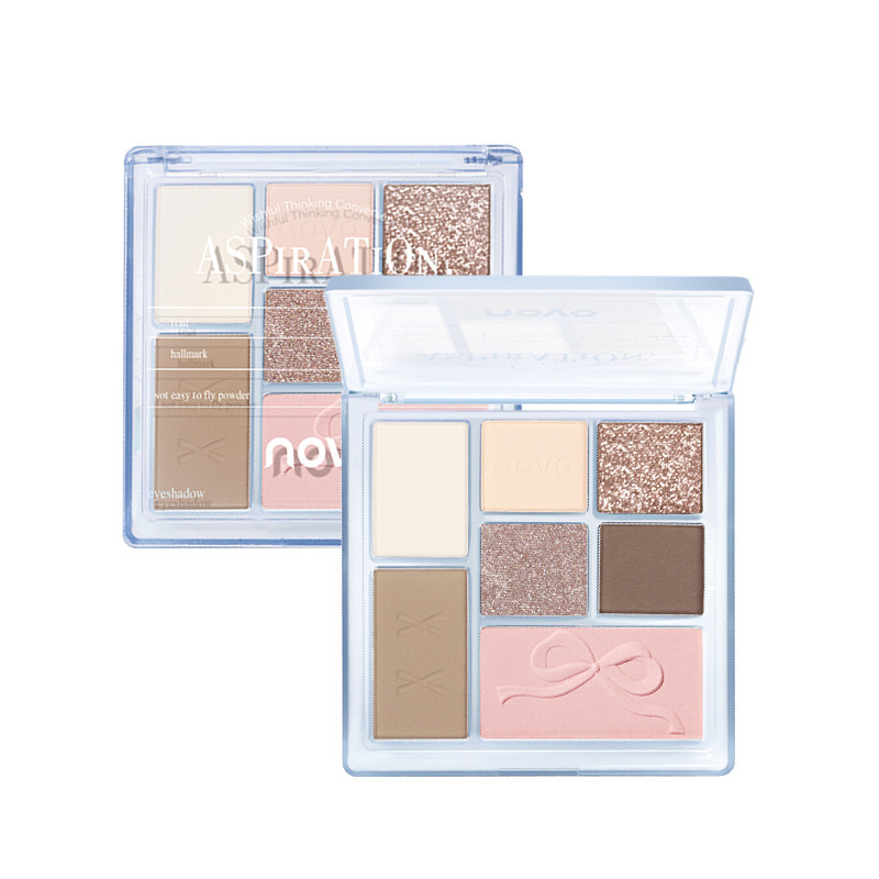 NOVO Wish Convenience Beauty Set, Eyeliner, Eyebrow Pencil, Lip Clay, Eyeshadow Palette, Four-piece Set, Student High Appearance Level Gift Box Item Picture