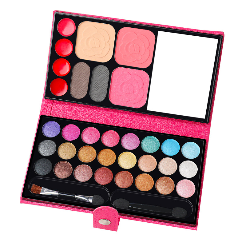 33-color makeup palette, leather bag set, eyeshadow, blush, eyebrow powder, makeup box, Children's Day performance complete set, all-in-one palette Item Picture