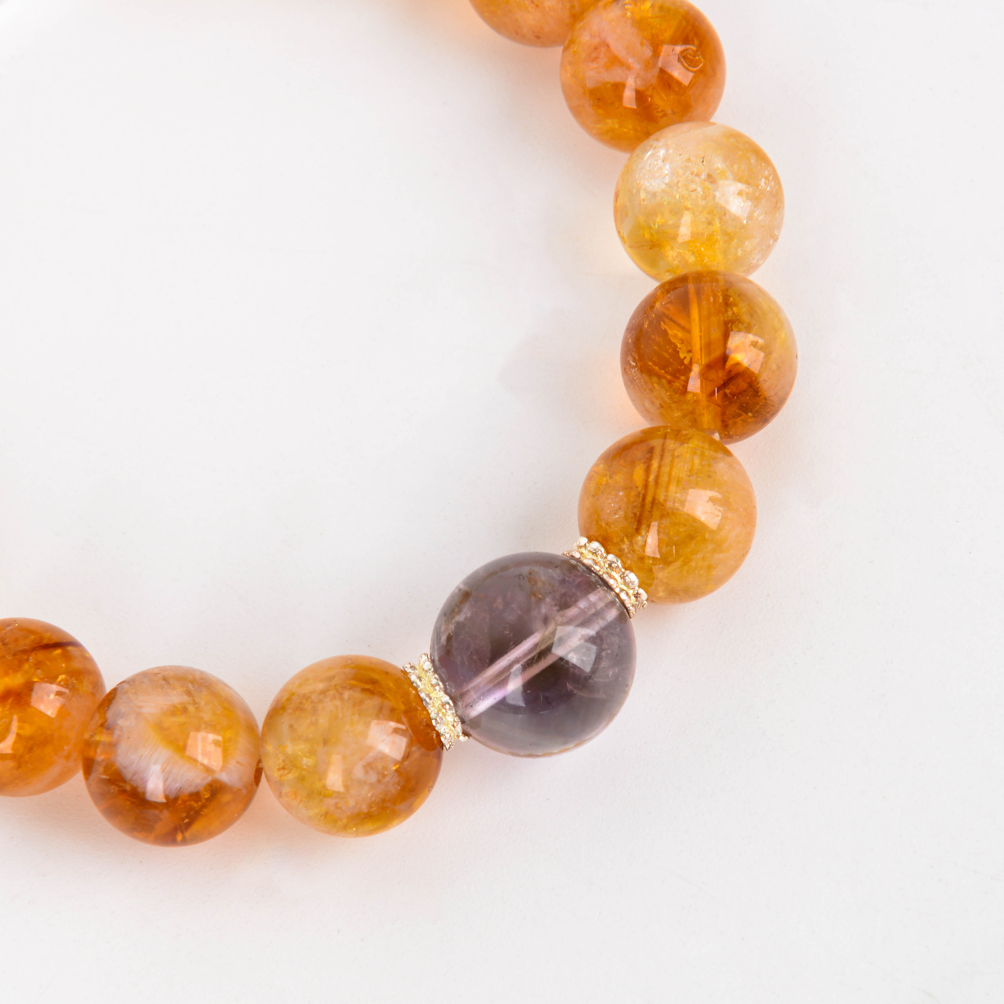 锆石Kitty猫吊坠/小众/紫水晶洞/珠子女2021简约/水晶五行手串白底实物图