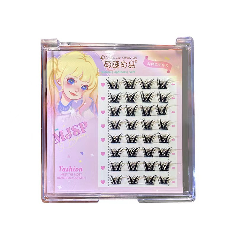 Mengjie Shangpin Lazy Person Light European, American and Asian mixed-race false eyelashes, natural and thick, photogenic comic lazy person false eyelashes Item Picture