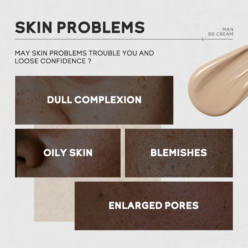 Cross-border Laicome Men's bb Cream 30g (box set), 4 colors to choose from, concealer and skin brightening makeup wholesale stock Application Scenario