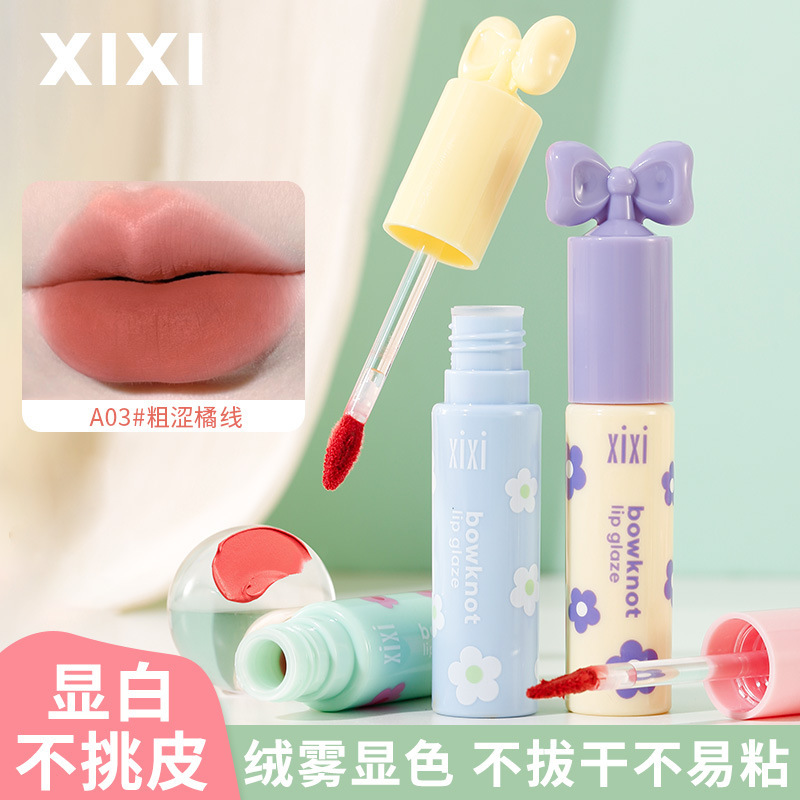 xixi Manta Flower Velvet matte Lip Gloss, velvet matte finish, not easy to stick to the glass, whitening, not picky about skin type, student lipstick details Picture