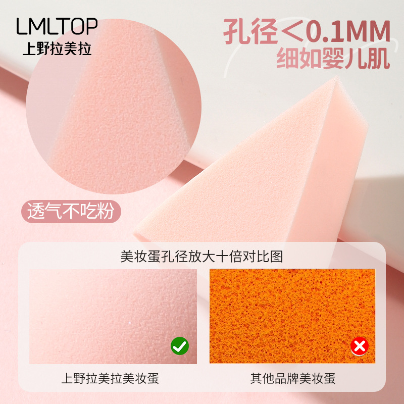 LMLTOP Triangular Powder Puff, 15 pieces, Hydrophilic, water-soaking, dry and wet dual-purpose Makeup Powder puff A80022 details Picture