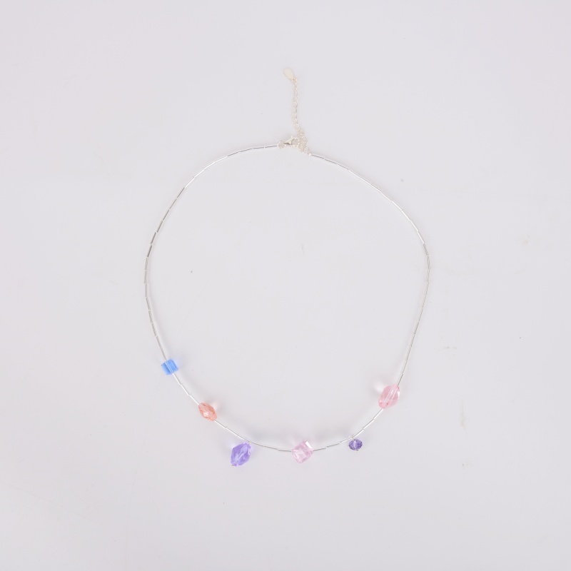悬浮糖果水晶清新夏日彩色串珠项链女世贸甜酷颈链氛围感配饰