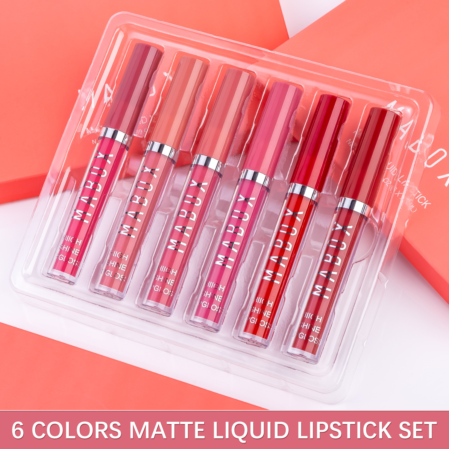MABOX Velvet Liquid 6-lipstick set Matte non-stick Cup Lip gloss Lip gloss Lip Gloss Makeup wholesale Application Scenario