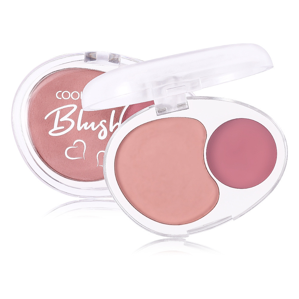 cool story Two-in-One Blush Paste Soft and Creamy Contouring Mashed Potato Paste Two-color Facial Brightening Mousse Blush Cream Plate Item Picture