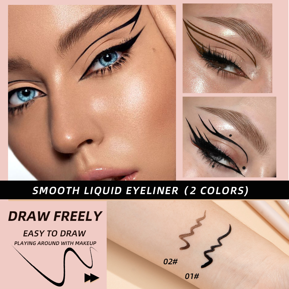 QIBEST eyeliner liquid pen is waterproof, sweat-proof, does not smudge, does not smudge makeup, and is a dark eyeliner pen that dries quickly for beginners Specification drawing
