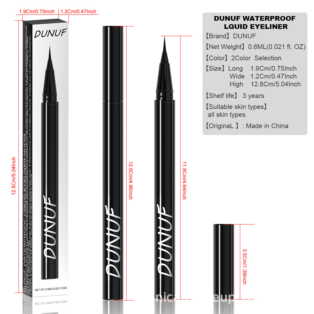 DUNUF 2-color long-lasting liquid eyeliner pen is stain-resistant, water-proof, sweat-proof and quick-drying. Please check the disclaimer Application Scenario