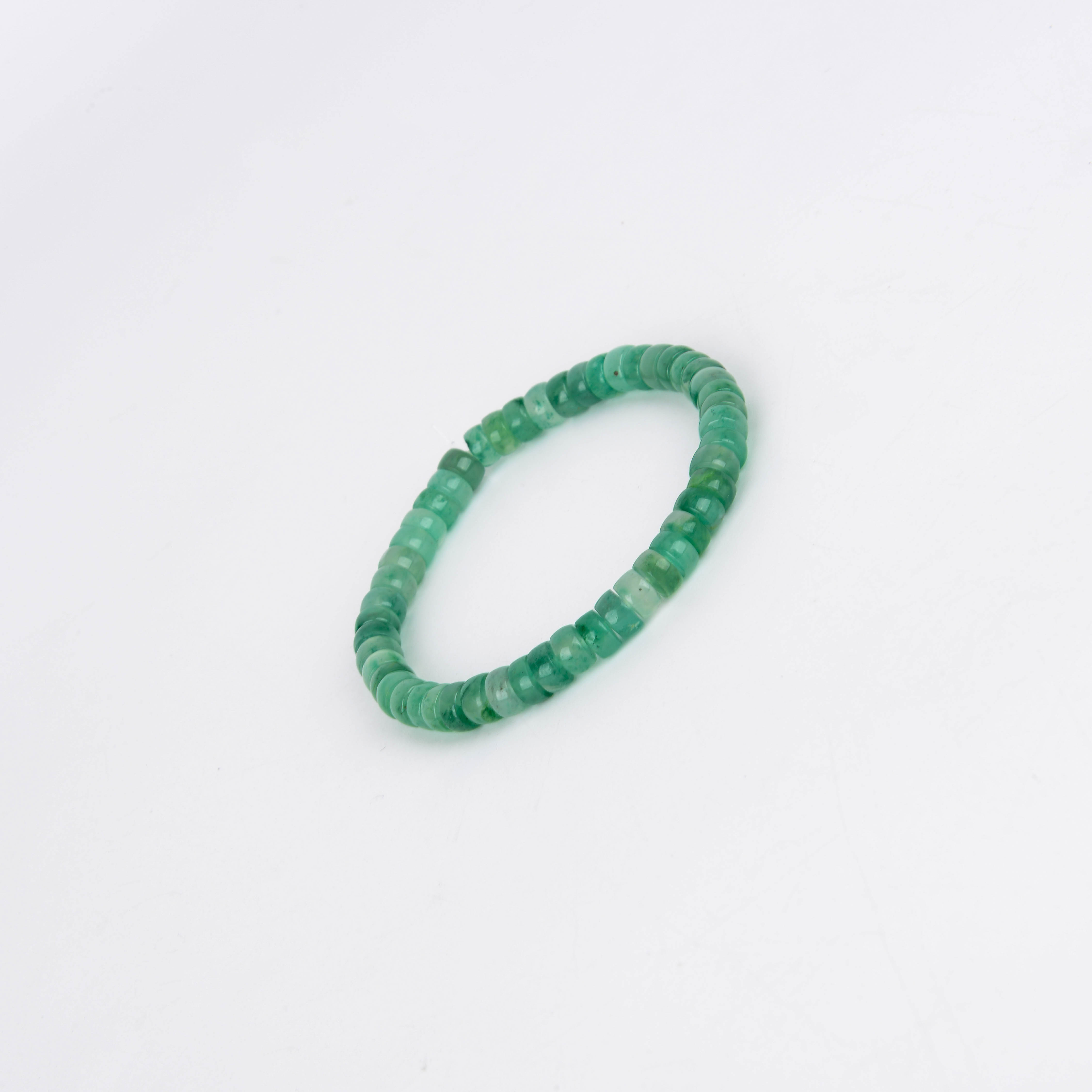 Natural Dulong jade, exquisitely crafted straight-cut round tablet bracelet, straight-cut bucket bead bracelet, abacus bead, jadeite alternative jewelry Application Scenario