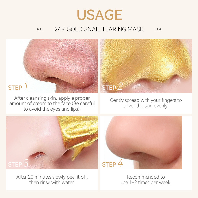 LAIKOU Gold Leaf Peel-off Mask 50g (Color box) Pore Cleansing Skin care products Cross-border supply Application Scenario