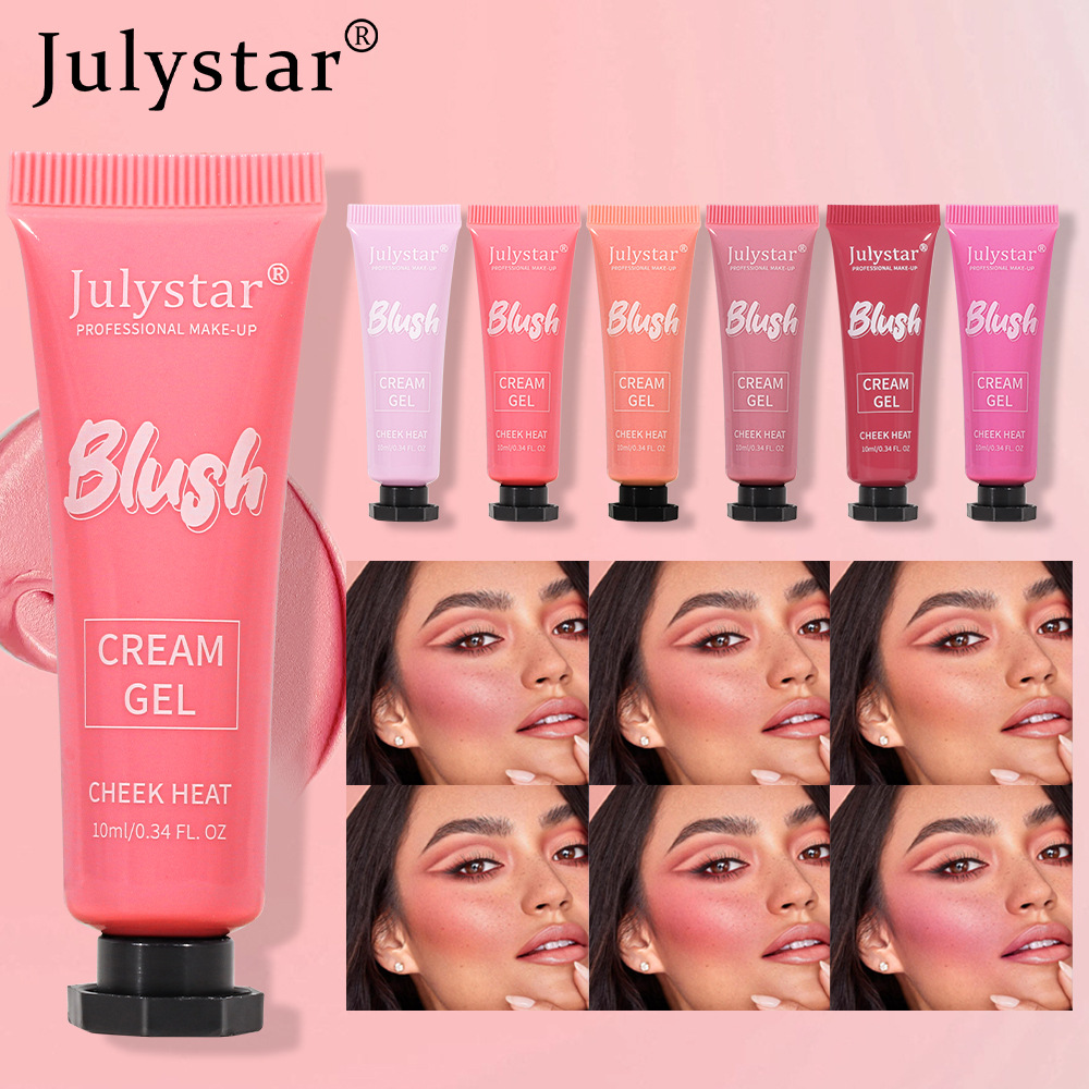 Julystar Beauty's Multi-color matte liquid Blush, Natural Fine Glow, High-gloss Contouring Six-color Blush, Sunshade Cream full figure