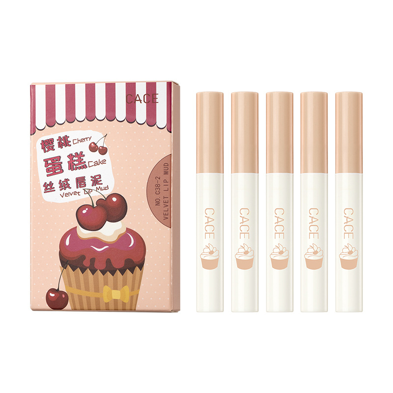 CACE Cherry Cake Mirror Water Gloss Lip Gloss Velvet Matte Lip Paste Easy to color, affordable factory wholesale Item Picture
