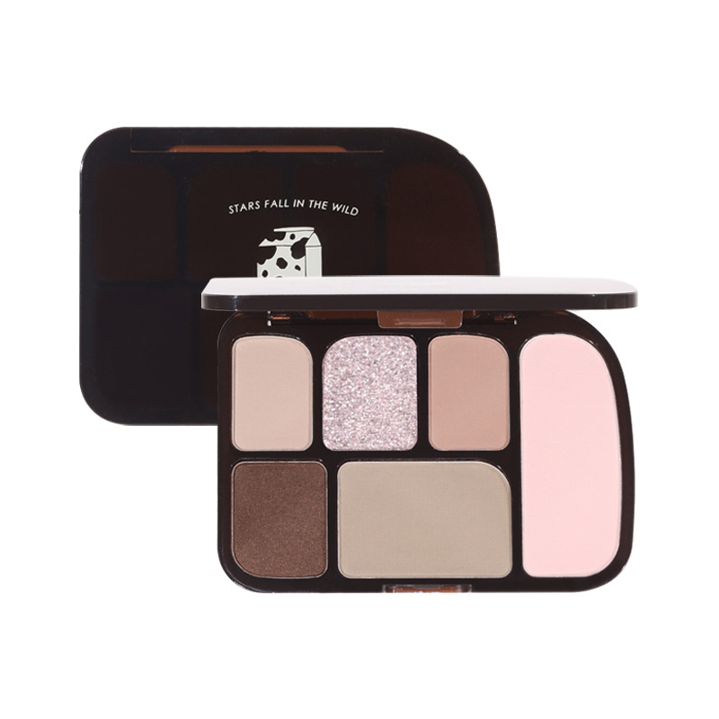NOVO Starry Sky Wild Six-color Eyeshadow low-saturation pearlescent Fine Shimmering matte Blush Contour Eyeshadow all-in-one Set Item Picture
