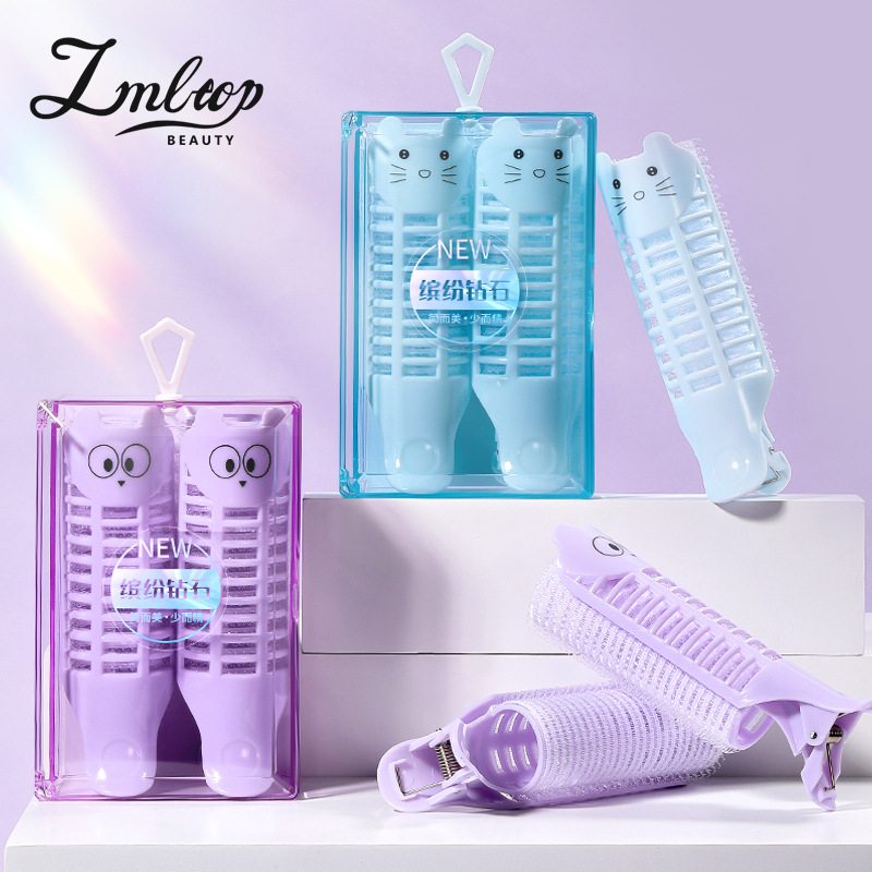 LMLTOP Cartoon Self-adhesive Hair Curlers 2 pieces, duckbill Curly air bangs Voluminous Curlers SY132 details Picture