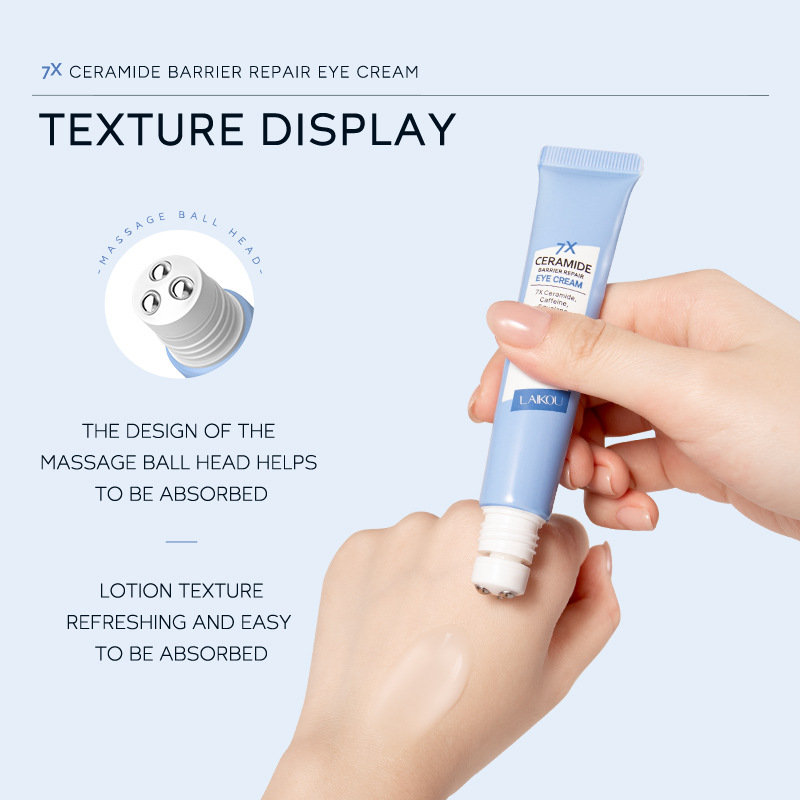LAIKOU 20g Cross-border Ceramide Eye Cream is a skincare product from a manufacturer that hydrates and moisturizes the skin around the eyes details Picture