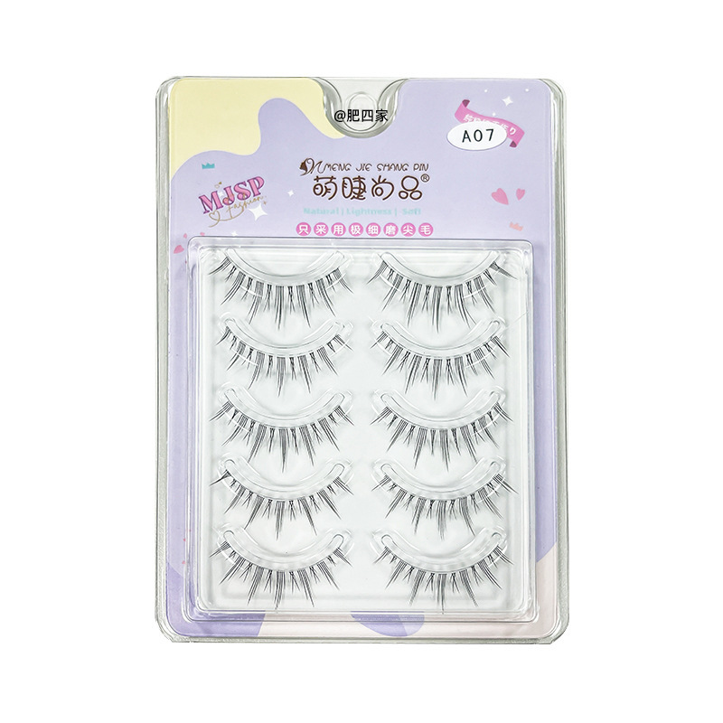Mengjie Shangpin A07 False eyelash Girl Natural simulation Little Devil Transparent meme comic Barbie Princess Eye eyelash whole piece Item Picture