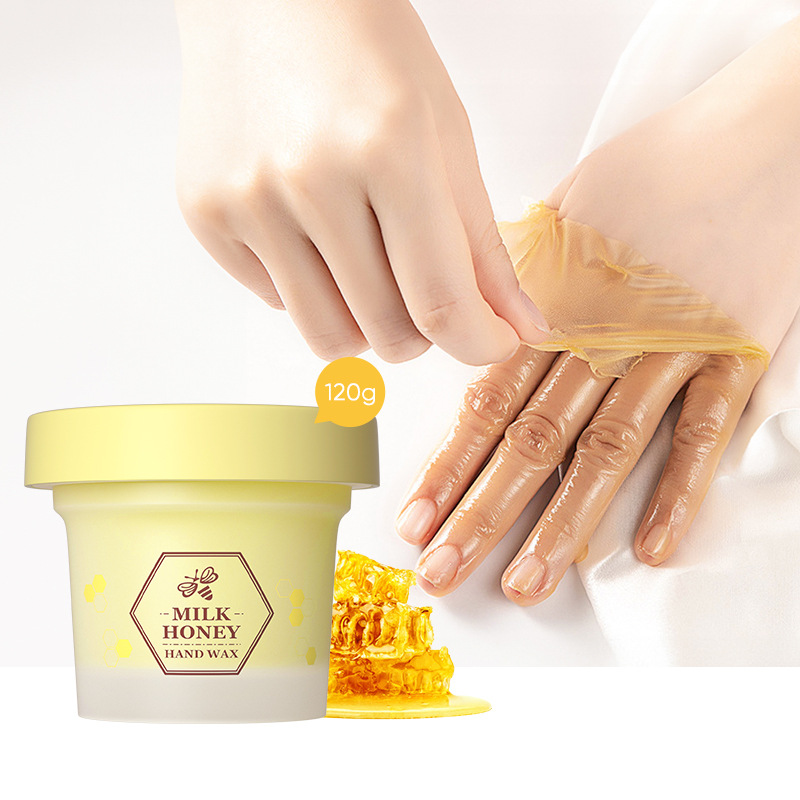 Cross-border English version LAIKOU Honey Milk Hand Wax 120g Hand Mask Moisturizing, hydrating and hydrating Autumn and winter manufacturer in stock full figure