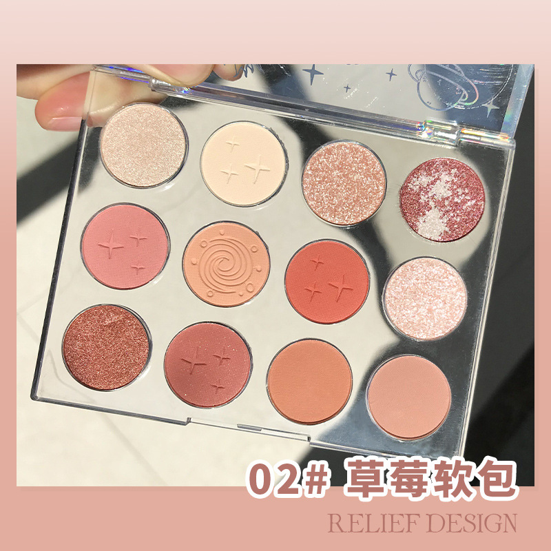 Cross-border 12-color eyeshadow, pink series, earth tones, matte, pearlescent, fine and non-flying powder eyeshadow palette cosmetics wholesale Application Scenario