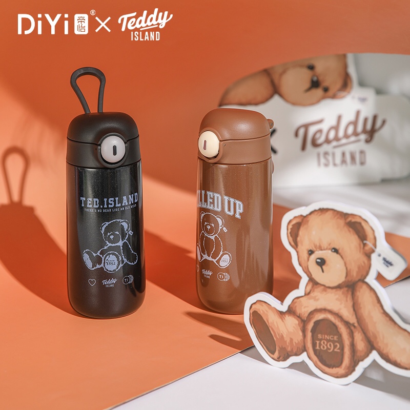 【2023 Autumn/Winter New Collection 】 New series Launched 🆕BW1041 Di Yi X Teddy Ailan Classic Jumping Series 400ml, inner and outer 304, direct drinking spout, with built-in handle! details Picture