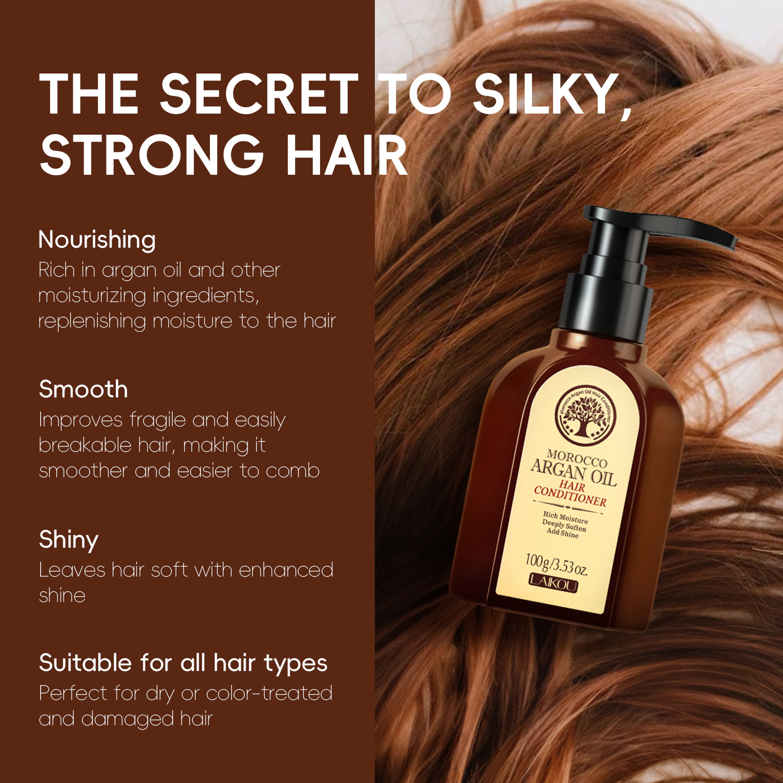 New cross-border product LAIKOU Argan oil CONDITIONER 100ml HAIR CONDITIONER details Picture