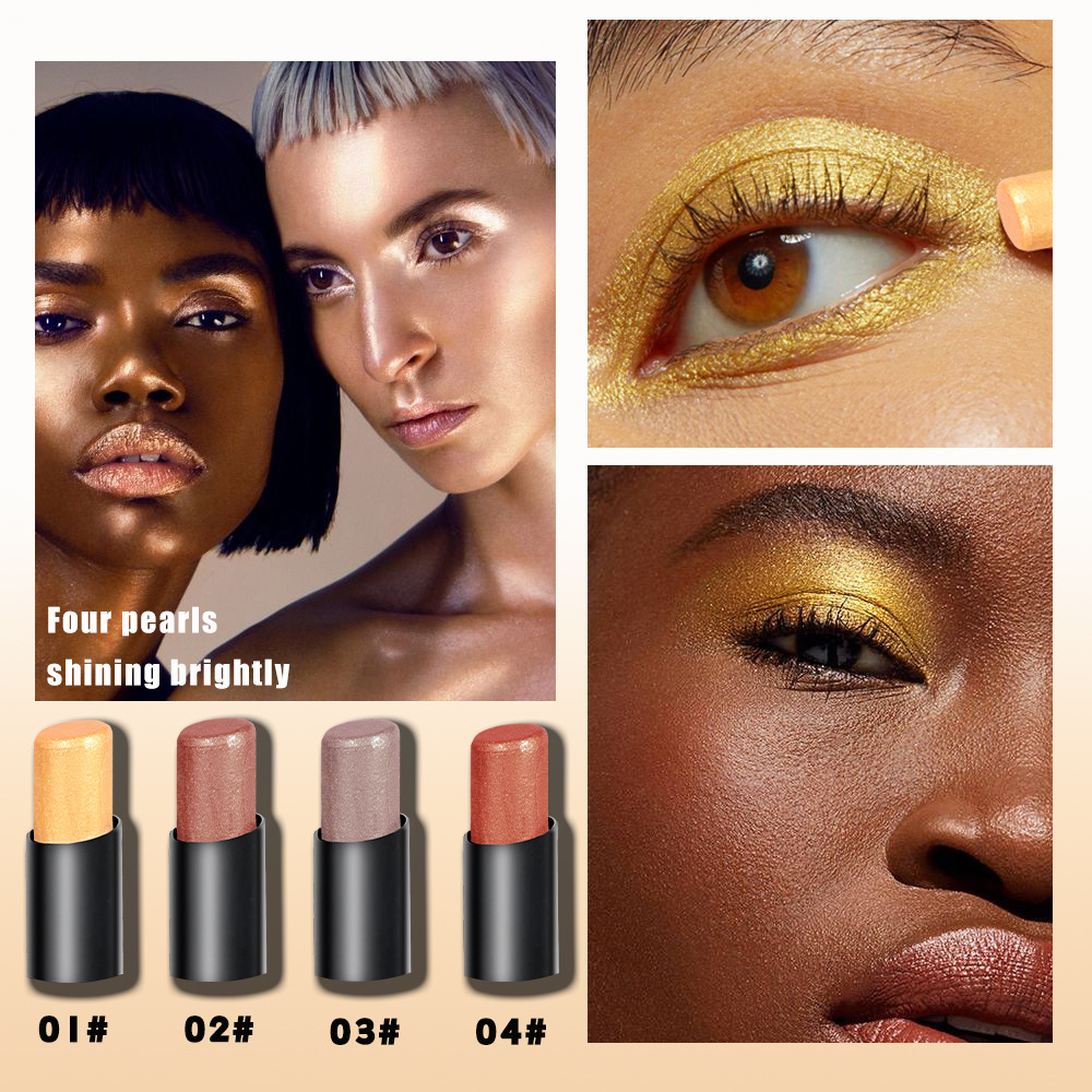 Julystar Lazy Person's Pearlescent Rotating Eyeshadow Stick for contouring, shading, highlighting and lip use Specification drawing