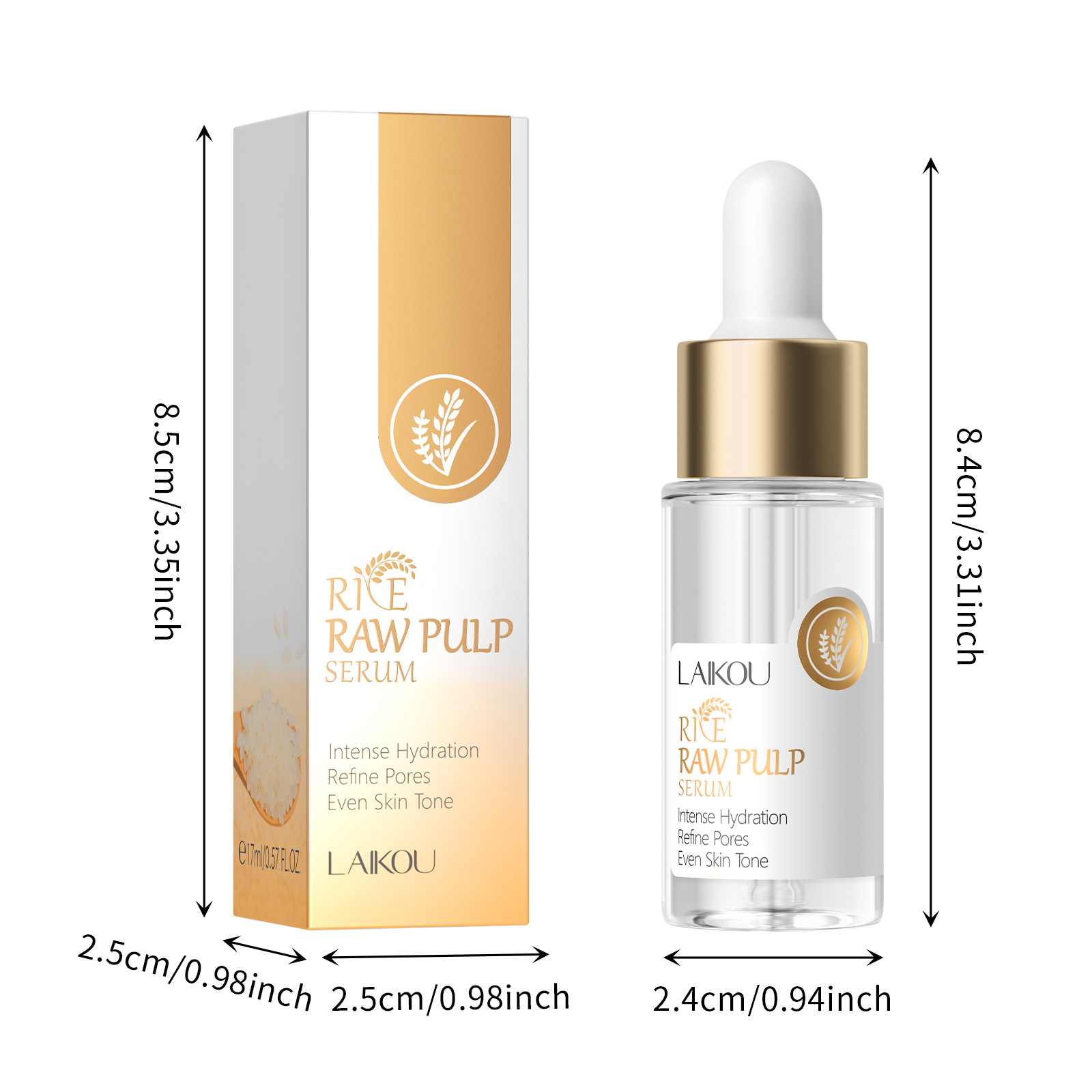 Cross-border Laiko new Product Rice Essence 17ml Hydrating and moisturizing Liquid Essence manufacturer's in-stock fda cosmetics Item Picture