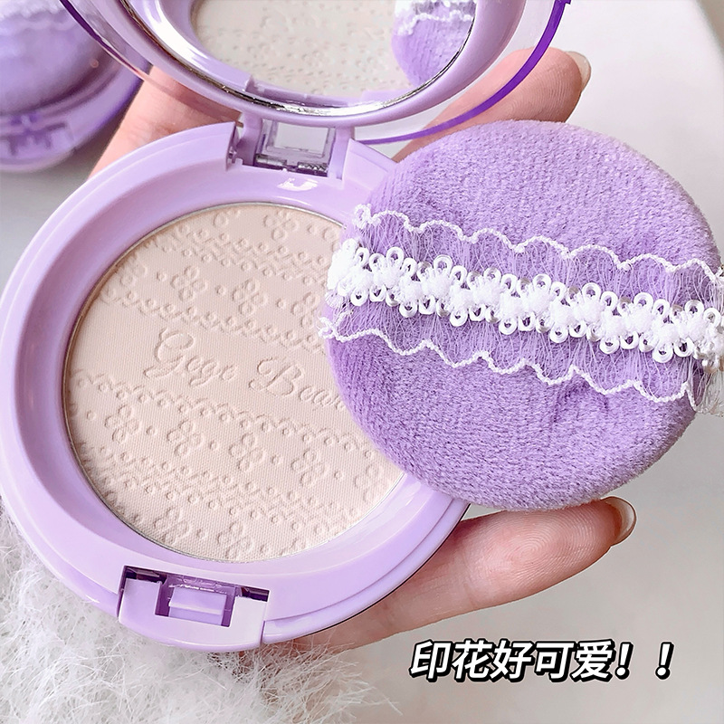 Gege bear Gogo Little Bear's nude, clear and transparent setting powder compact comes with a powder puff and can naturally enhance skin tone Specification drawing