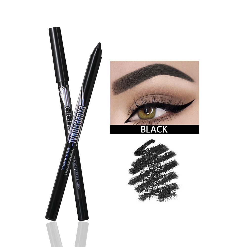 GIGIROSE small plastic stem eyeliner pen has a rich color, dries quickly, is water-resistant, sweat-resistant and not easy to smudge Item Picture