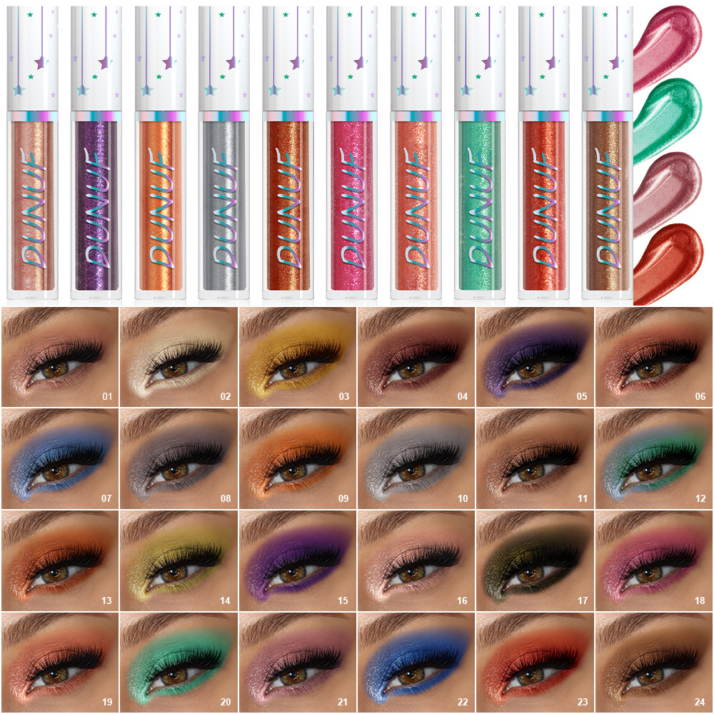 DUNUF 24-color liquid water-based eyeshadow with pearlescent long-lasting water resistance. Check it out! Disclaimer for links full figure