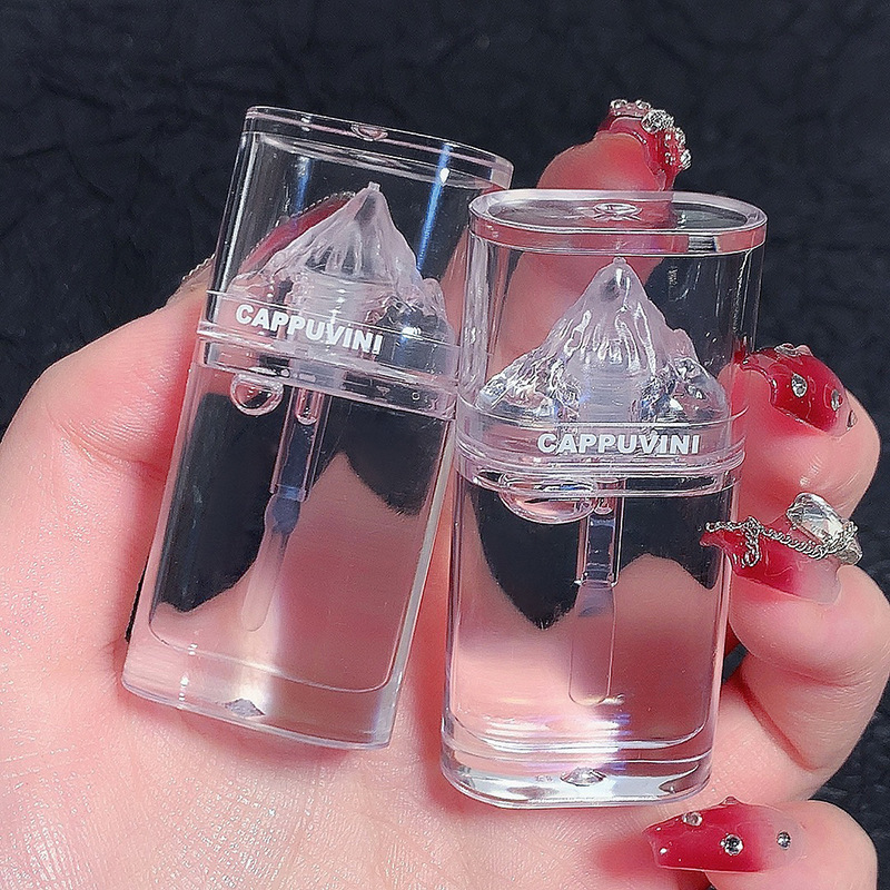 Cappuvini Ice Mountain Lip Gloss Lip Balm Glass Transparent Lip Oil Moisturizes and hydrates the lips with a lustrous glow full figure
