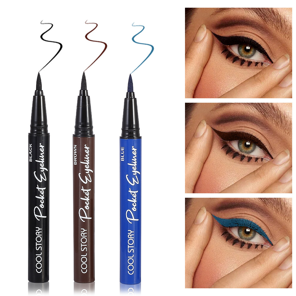 cool story Pocket Eyeliner Straight Liquid quick-drying eyeliner liquid pen Easy to color Lazy makeup details Picture