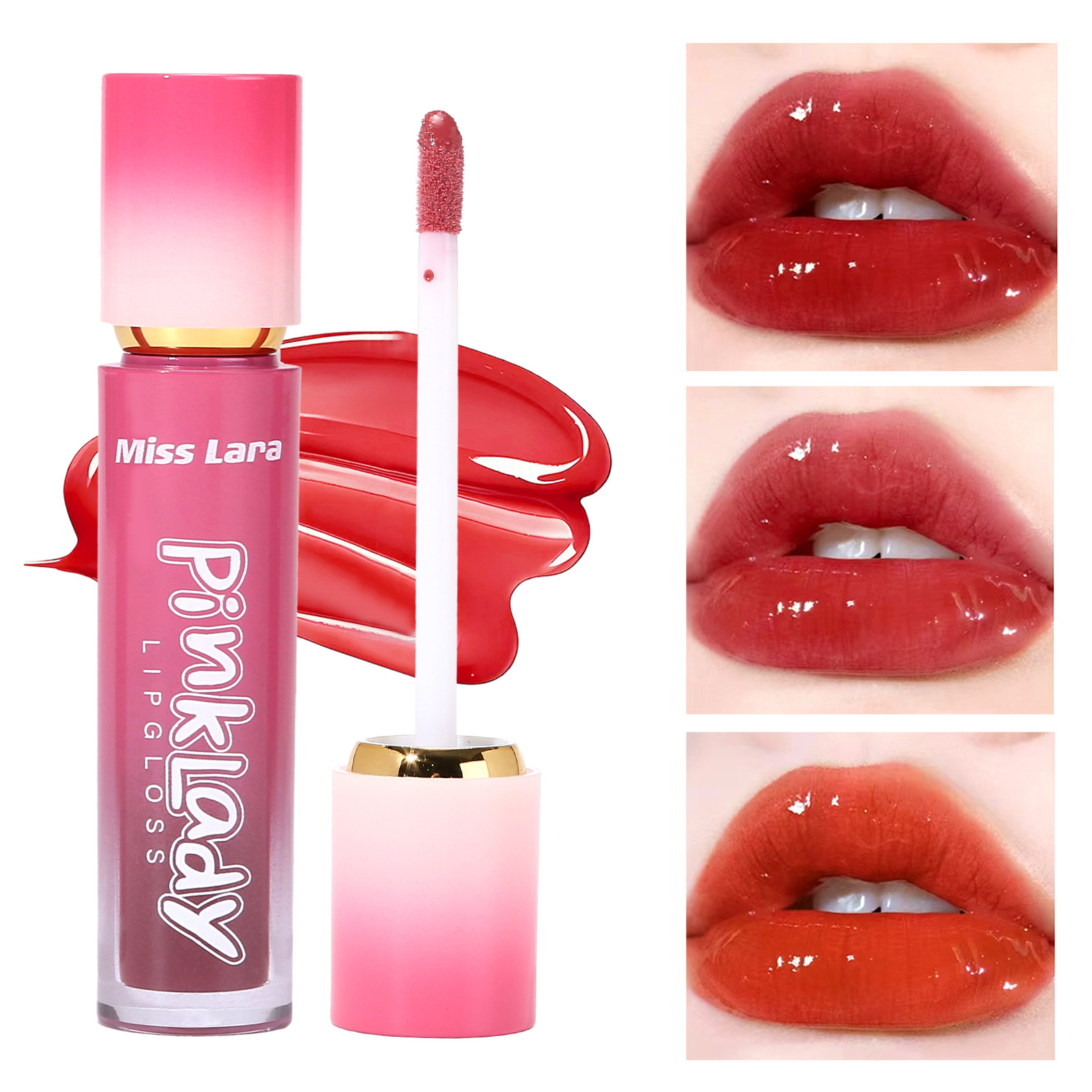 MISS LARA 6-color Lip Gloss Mirror Water Glow Lip Gloss Makeup full figure