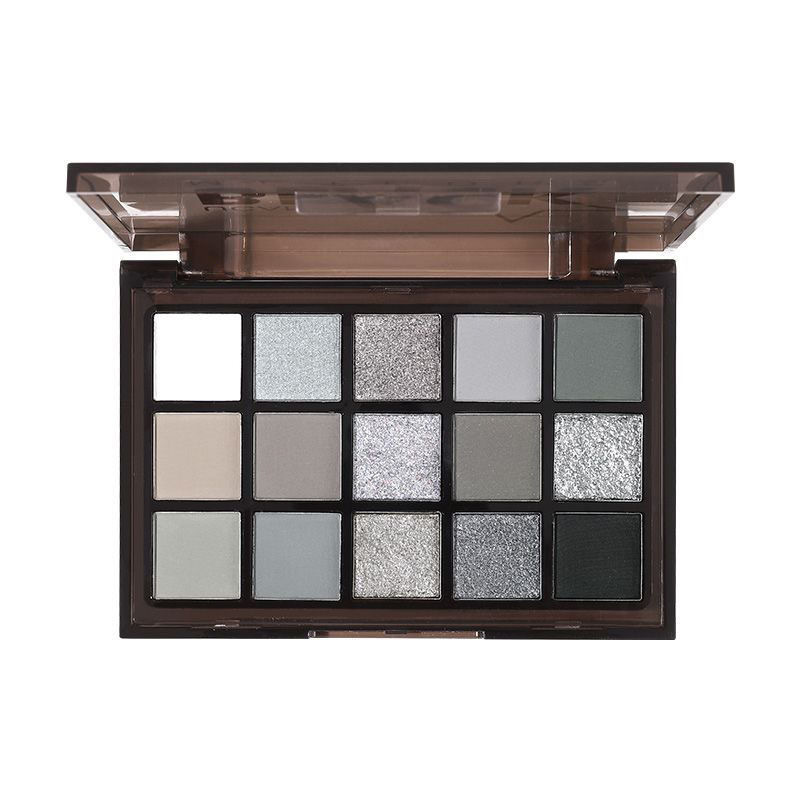 Capel 15-color Dark Night Spirit eyeshadow is easy to apply. It features a pearlescent and matte finish, a cos gray-black dark color, and a European and American smoky eye makeup style Item Picture