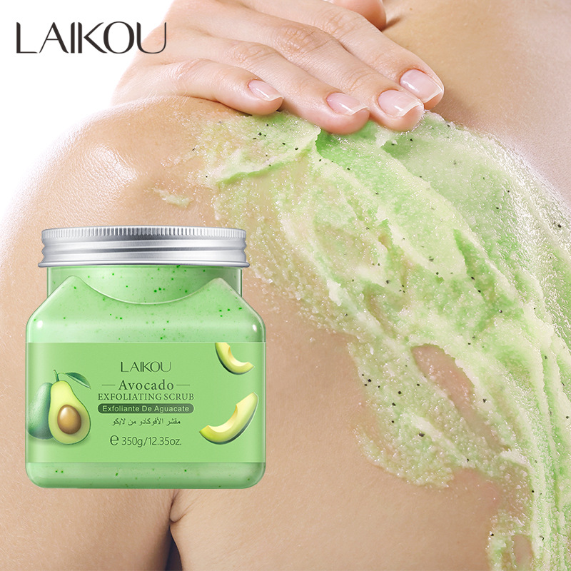 Laikou Body Avocado Scrub 350g Factory supply Pore-cleaning skin care products wholesale full figure