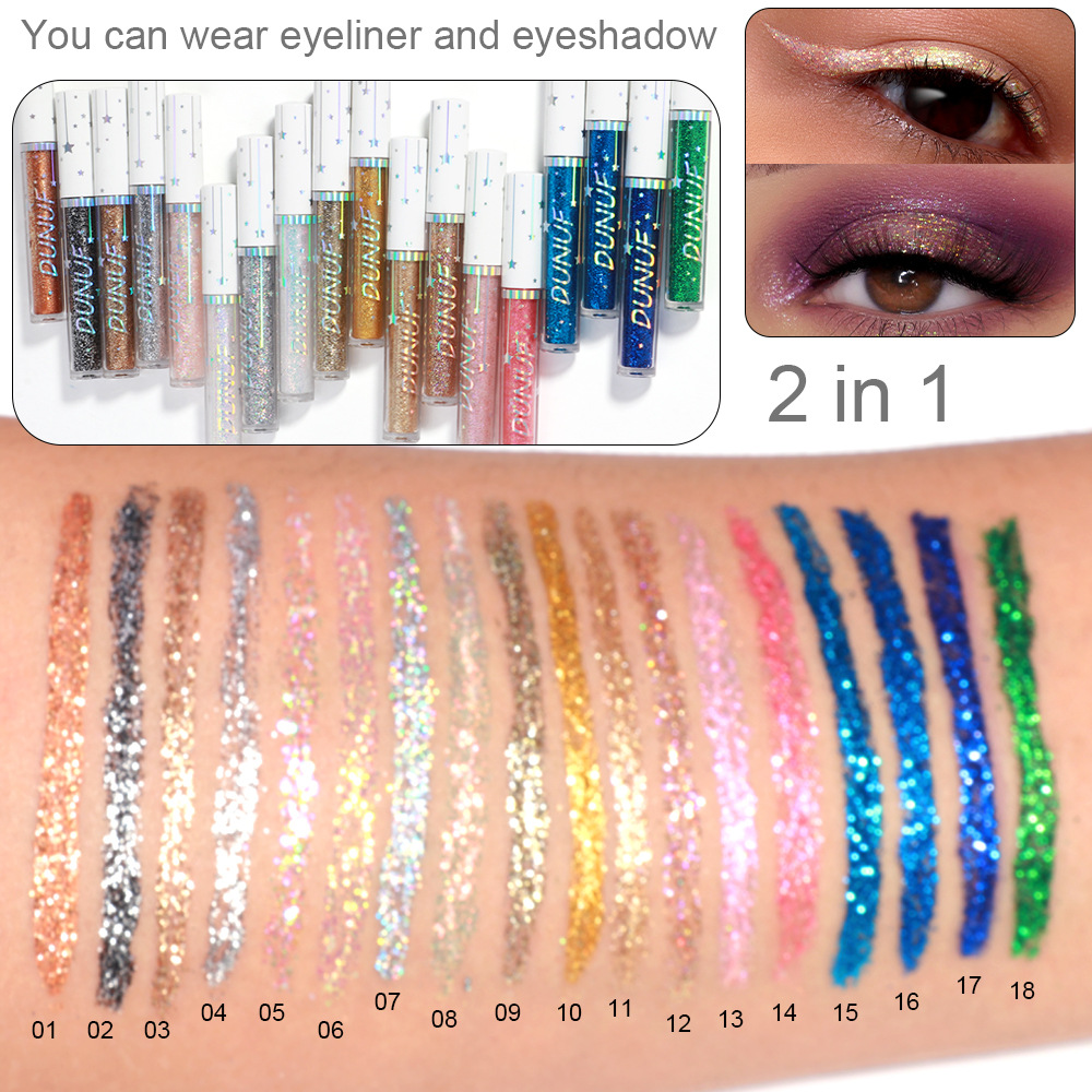Check out DUNuf 18-color Gold Onion Powder eyeliner Liquid! Link Disclaimer - For Foreign trade only Specification drawing