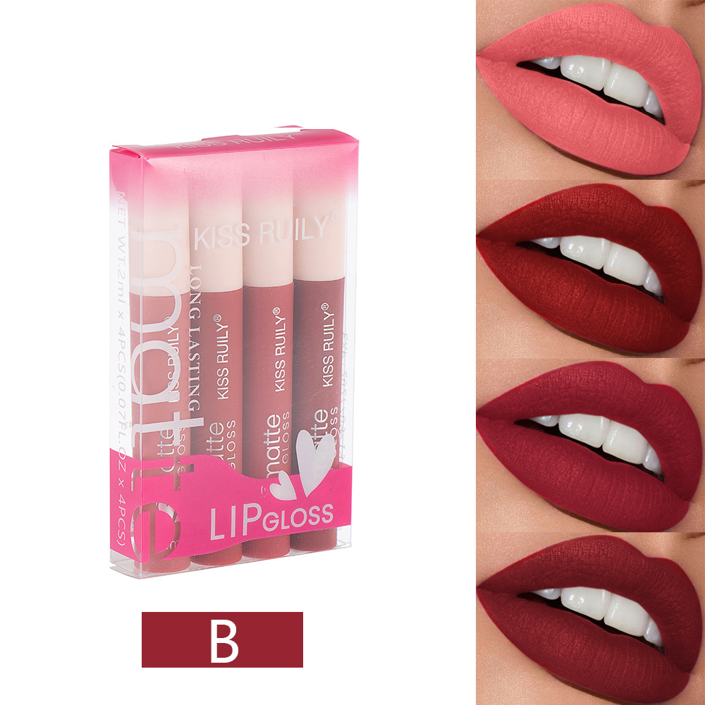 Cross-border Makeup 12-piece matte non-stick cup lip gloss set, European and American style liquid lipstick velvet waterproof lip gloss for export Application Scenario