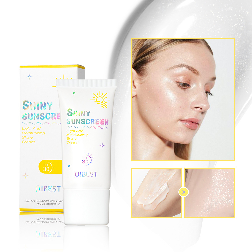 QIBEST Cross-border Isolation Pearlescent Brightening Primer Moisturizing, Natural, Refreshing, Oil-Control and Non-Greasy Hydrating Isolation Lotion full figure