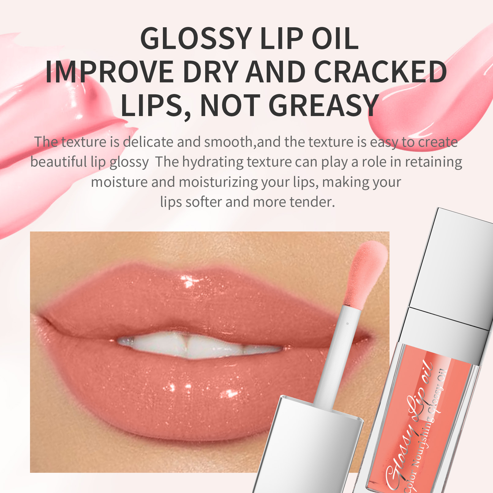 Hellokiss Rich and Lustrous Water Mirror lip oil Six-color Cherry Moisturizing Lip Glaze Cross-border Lip Oil details Picture