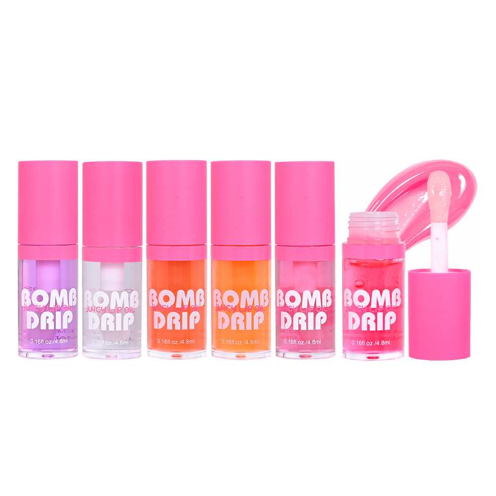 Cross-border e-commerce logo-free hydrating lip oil, light-toned liquid lip gloss, large brush lip oil, lip care full figure