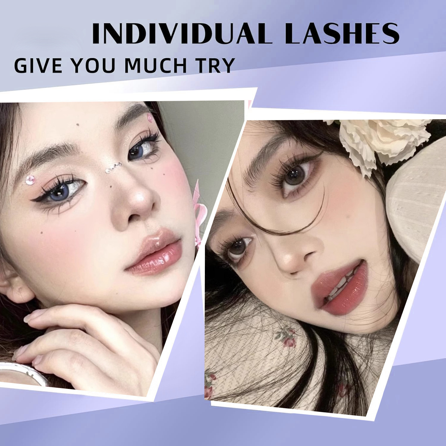 Large-capacity 120 clusters of camellia glue-free false eyelashes, reusable eyelashes, naturally soft and self-adhesive eyelashes Specification drawing
