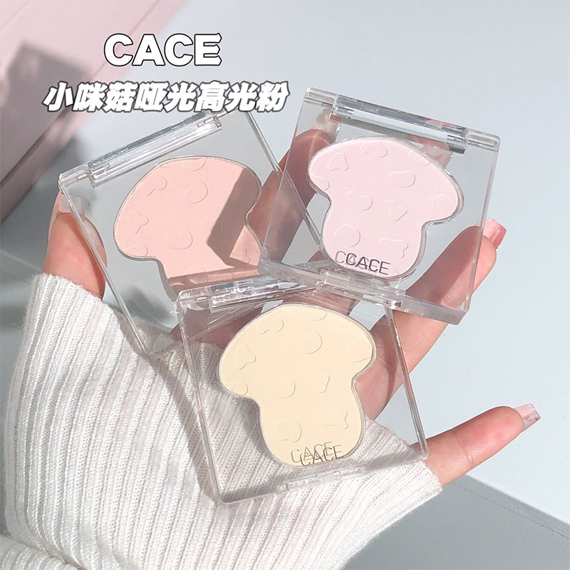 CACE Mini Mushroom Matte High-Gloss Powder Three-dimensional Contouring Palette, one-piece Facial Brightening Eyeshadow, Nose Shadow Makeup Wholesale full figure